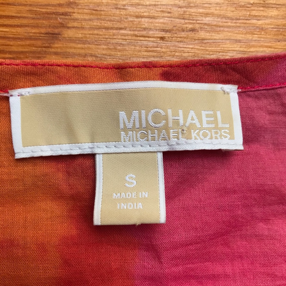Michael Michael Kors Pink Orange Cotton Beaded Tunic Top, EUC, S - Picture 4 of 14